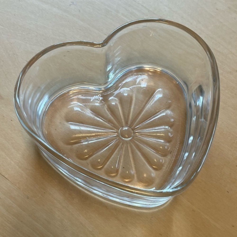 Vintage Libbey Heart Shaped Glass Dish